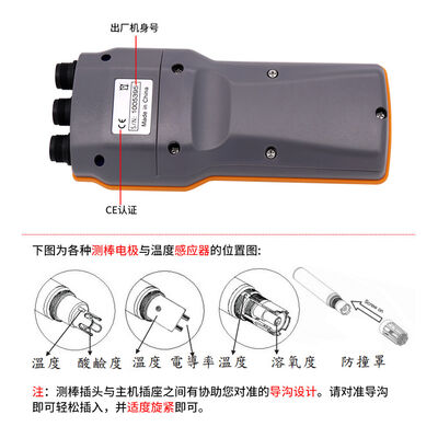 Misuratore digitale della qualità dell'acqua con gamma di pH da 2,0 a 12,0 +/-0,1 PH Precisione e gamma di temperatura da 0 a 60,0 C