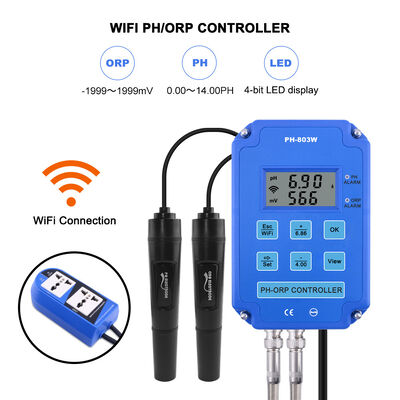 Controller PH ORP Redox WiFi con Sonda BNC Sostituibile e Doppi Elettrodi per Acquario Idroponico