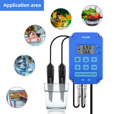 Controller PH ORP Redox WiFi con Sonda BNC Sostituibile e Doppi Elettrodi per Acquario Idroponico