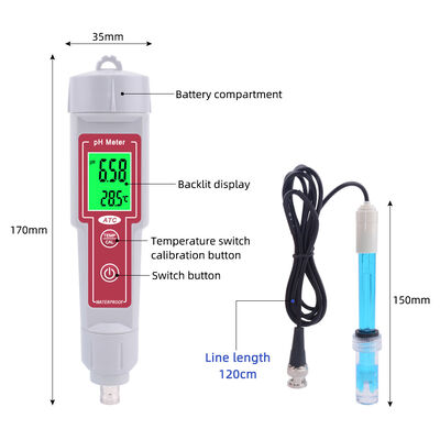 Misuratore di qualità dell'acqua a penna professionale con calibrazione automatica IP65 impermeabile e sonda sensore sostitutiva