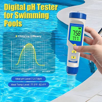 Testatore digitale dell'acqua multifunzione 7-in-1 con sonda ad alta precisione e display LCD retroilluminato per il test della qualità dell'acqua delle piscine e degli acquari