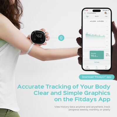 Smart Bluetooth Body Measuring Tape con accuratezza ±0,2%, display ricaricabile di tipo C e LED per misurazioni precise