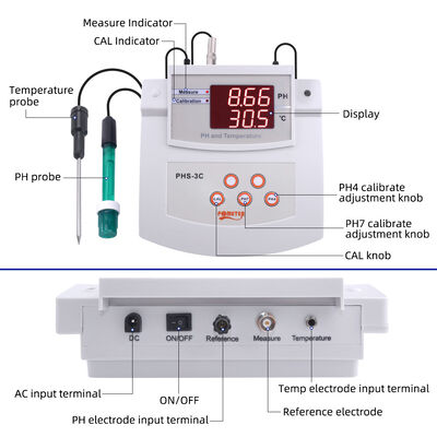 PHS-3C Auto Calibration Digital PH Meter with 0-14.00PH Range and 2 Points Calibration Water Quality Analyzer