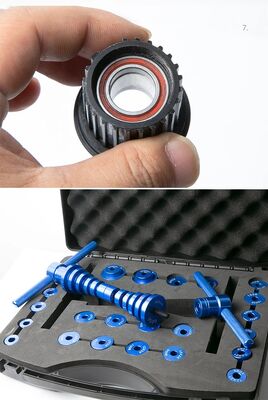 Kit utensili universali per la rimozione della pressa per cuscinetti per biciclette 18 pezzi Set di lega di alluminio per la manutenzione della sospensione del cuscinetto inferiore