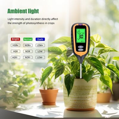 6 in 1 pH del suolo meditore giardino pH del suolo / fertilità / umidità / luce / umidità dell'aria / temperatura strumento multifunzionale di prova del suolo