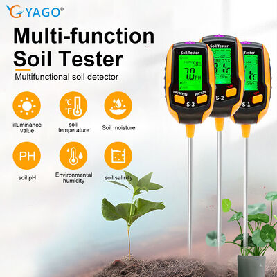 Tester digitale del suolo 6 in 1 Monitor di umidità/pH/luce solare/temperatura con retroilluminazione LCD