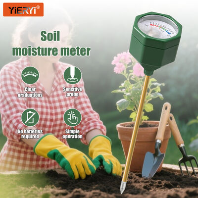 YIERYI Analoghi senza batterie, misuratore di umidità del suolo con sonda metallica di precisione 0-10 Scale Hygrometer per la coltivazione di piante in vaso da giardino