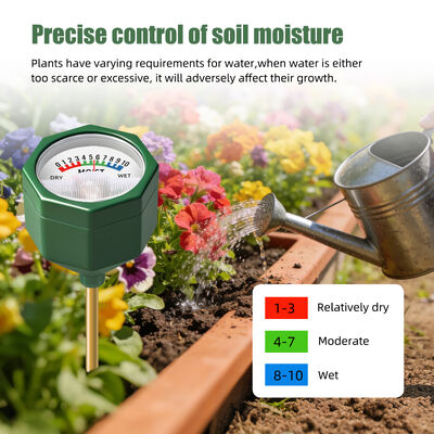 YIERYI Analoghi senza batterie, misuratore di umidità del suolo con sonda metallica di precisione 0-10 Scale Hygrometer per la coltivazione di piante in vaso da giardino
