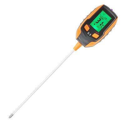 Tester digitale del suolo 6 in 1 Monitor di umidità/pH/luce solare/temperatura con retroilluminazione LCD