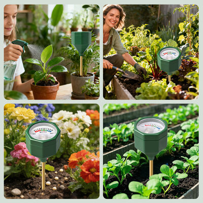 YIERYI Analoghi senza batterie, misuratore di umidità del suolo con sonda metallica di precisione 0-10 Scale Hygrometer per la coltivazione di piante in vaso da giardino