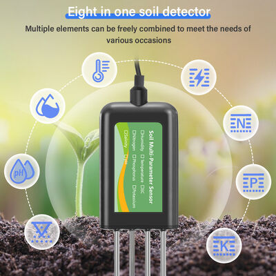 RS485 Sensore multiparametro del suolo 8 in 1 EC pH NPK Temp Detezione dell'umidità Agricoltura Impianti serra