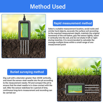 RS485 Sensore multiparametro del suolo 8 in 1 EC pH NPK Temp Detezione dell'umidità Agricoltura Impianti serra