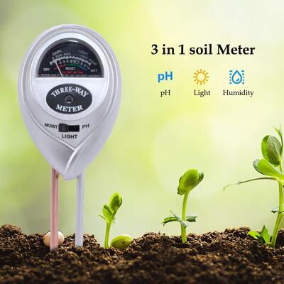 3 in 1 pH del suolo Umidità dell'acqua Misuratore di acidità Umidità Luce solare Piante da giardino Fiori Tester umidità Strumento strumento