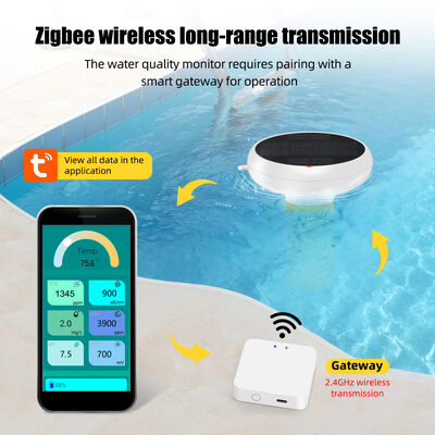 Clorometro impermeabile galleggiante Wifi 7 in 1 con Smart Hub Salt/EC/TDS/ORP e temperatura pHmetro USB ad energia solare per piscine