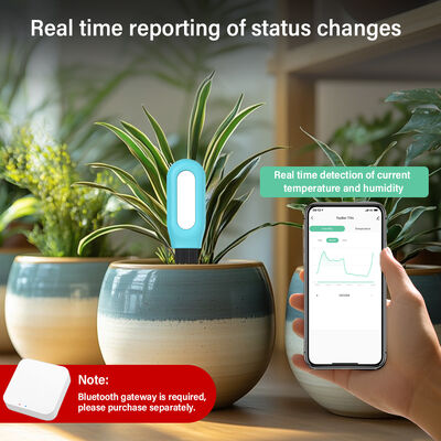 Monitor di temperatura dell'umidità del suolo ZigBee senza fili per piante controllato tramite app