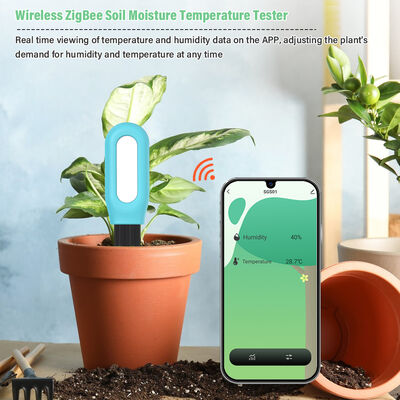 Monitor di temperatura dell'umidità del suolo ZigBee senza fili per piante controllato tramite app