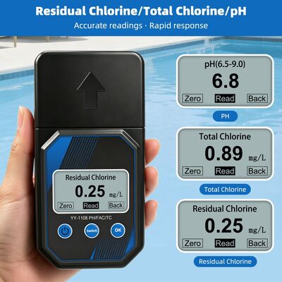 YIERYI Tester fotometrico portatile accurato di qualità dell'acqua per il pH, il cloro residuo, il cloro totale