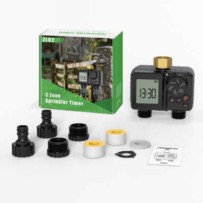 Timer di irrigazione digitale ricaricabile con connettore in ottone ad uso pesante, controller di spruzzatore automatico con sovrascrizione manuale