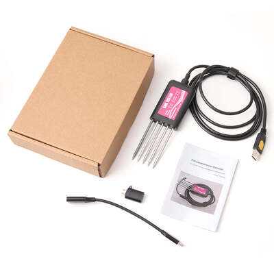 Tester del suolo USB 8 in 1 YIERYI con monitoraggio in tempo reale pH umidità NPK EC sensore di fertilità per Android HarmonyOS