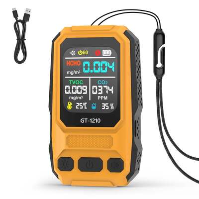 5 in 1 HCHO TVOC CO Temp Umidità Detettore di qualità dell'aria