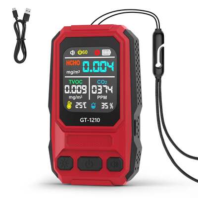 5 in 1 HCHO TVOC CO Temp Umidità Detettore di qualità dell'aria