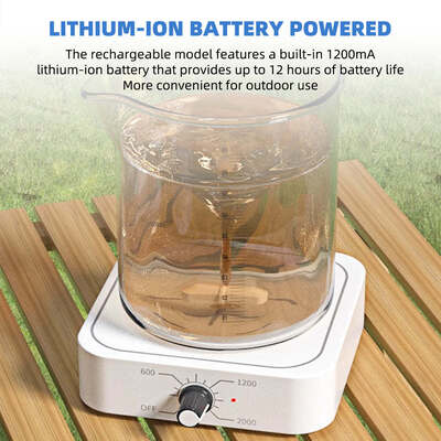 Mini Agitatore Magnetico, Miscelatore di Liquidi Portatile Ricaricabile tramite USB, Velocità Regolabile 200-2000 RPM, Capacità 1.0-1.5L, Apparecchiatura di Miscelazione Magnetica da Laboratorio a Bassa Tensione