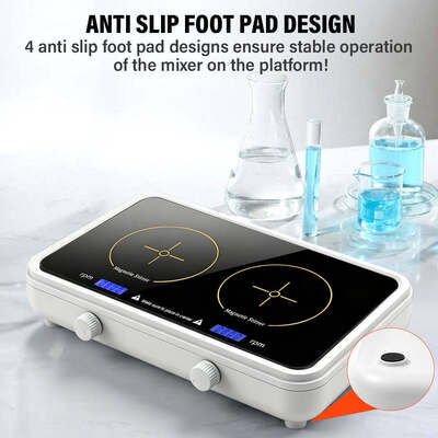 Miscelatore magnetico a doppia posizione, miscelatore di liquidi e pigmenti mini laboratorio, 500-1000 ml per stazione, velocità regolabile da 600 a 4000 giri al minuto, apparecchiatura di miscelazione di laboratorio a due canali