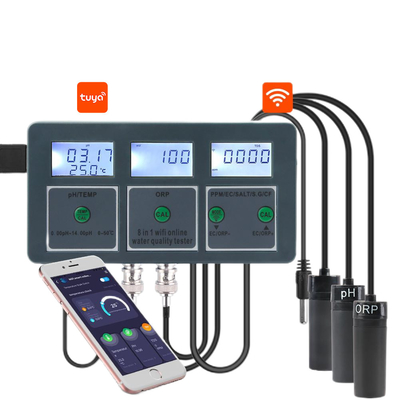 Tester di qualità dell'acqua Wi-Fi intelligente 8 in 1 Monitoraggio remoto Ideale per acquari, piscine, laboratori e acqua potabile