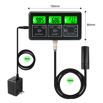 Metri digitali di qualità dell'acqua per uso industriale in laboratorio EC/PPM/pH/ORP/Temp