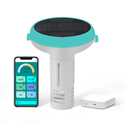 7 in 1 Smart Pool Monitor con App ¢ Tester di qualità dell'acqua alimentato da energia solare / USB