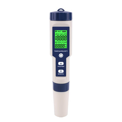 5 - in - 1 Tester di qualità dell'acqua - pH/TDS/EC/salinità/temperometro per casa, acquario e laboratorio