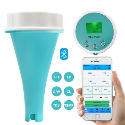 Tester per acqua per piscina Bluetooth intelligente - 6 in 1: misuratore di pH/EC/TDS/ORP/CL/Temperatura per piscine e ambienti acquatici