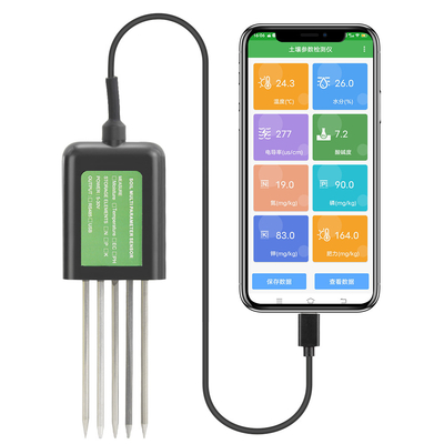Sensore del suolo USB 7-in-1 Tester del suolo Agricoltura EC PH NPK Nutrienti per Android