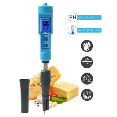 Misuratore di PH a Calibrazione Automatica con Sonda Sostituibile per Idroponica, Terreno, Formaggio, Carne, Laboratorio, Acqua