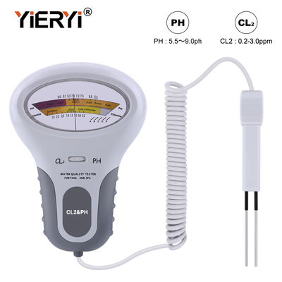 CL2 Tester 2 in 1 qualità dell'acqua PH & cloro PC-102 - Dispositivo di prova della qualità dell'acqua per piscine e acquari