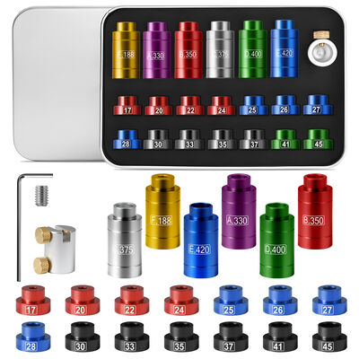 Kit di confronto di calibro di precisione con inserti di 14 proiettili e 6 comparatore universale di calibro di Bushing per il caricamento del calibro 17-45.