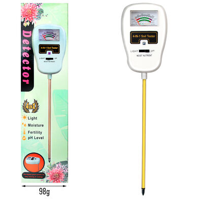 Tester di umidità del suolo Tester di fertilità del suolo 4 in 1 Tester di umidità del suolo 90 Rotation Down Angle Design No Battery Requirements Soil Ph Meter