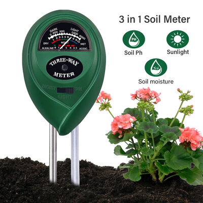 Misuratore di umidità del suolo 3 in 1 PH Light No Battery Required Dual-Probe Soil Tester per piante indoor / outdoor