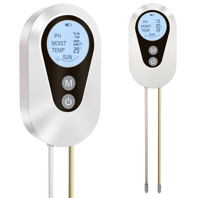 Tester digitale 4 in 1 per la temperatura dell'umidità del suolo, PH, luce solare, con display LCD retroilluminato per l'agricoltura del giardino
