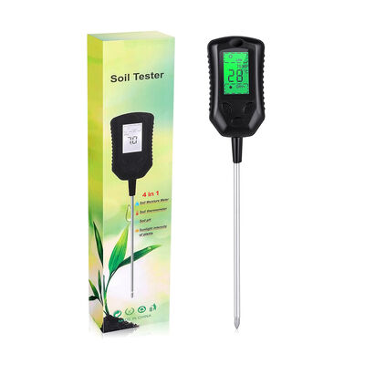 Interfaccia utente LCD grande 4 in 1 Calcolatore del pH del suolo Calcolatore di umidità/temperatura/luce solare Strumenti di analisi del suolo