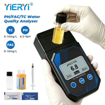 YIERYI Tester fotometrico portatile accurato di qualità dell'acqua per il pH, il cloro residuo, il cloro totale