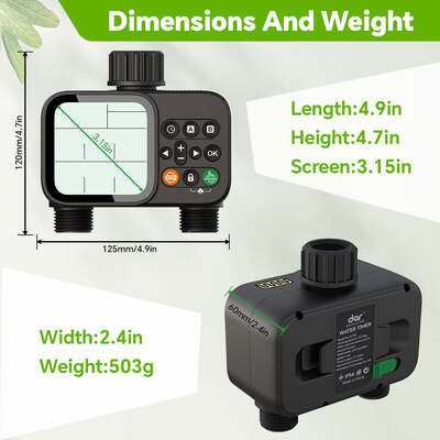 Timer digitale dell'acqua per tubi da giardino Timer automatico di irrigazione con modalità di irrigazione automatica manuale