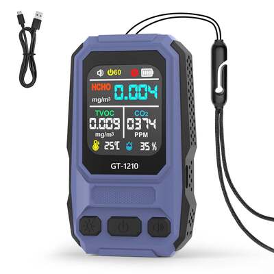 5 in 1 HCHO TVOC CO Temp Umidità Detettore di qualità dell'aria