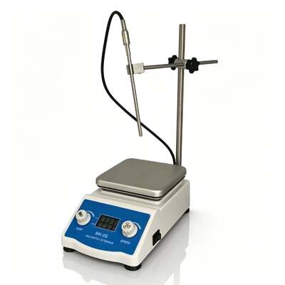 SH‐2S Miscelatore magnetico a piastra calda digitale con sonda di temperatura e supporto in acciaio inossidabile, capacità 2L, miscelatore di laboratorio di riscaldamento e miscelazione per miscelazione di reagenti e soluzioni